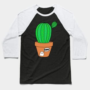 Cute Cactus Design #130: Cute Cactus In Halloween Ghost Terra-Cotta Pot Baseball T-Shirt
